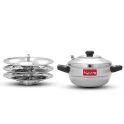 Lifelong Idli Cooker 3 Plate | 12 idlis | Stainless Steel Idli Cooker, Induction and Gas Stove Compatible Idli Maker (LL