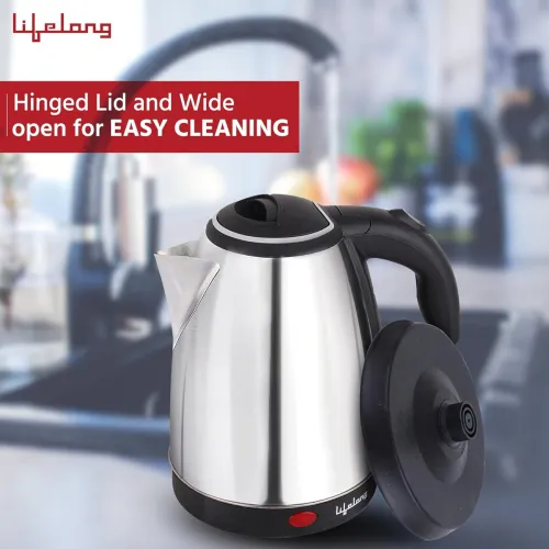 Image of Lifelong ISI Certified Electric Kettle 1.5L with Stainless Steel Body, Easy and Fast Boiling of Water for Instant Noodle