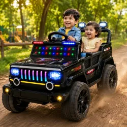 Lifelong Jeepster EV Car for Kids | Big Electric Car with Music & LED Lights | Dual Motor, 12V Rechargeable Battery | Parental Control, Foot Accelerator Electric Ride On Car for Kids 2-8 Yrs...