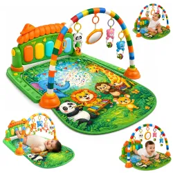 Lifelong Jungle Piano Playgym | Musical Mat with Lights, Hanging Toys| Soft Tummy Time, Crawling Play Mat, Motor Skills Development| Kick & Play Piano Fitness Rack (0–24 Months, 6 Month Warr...