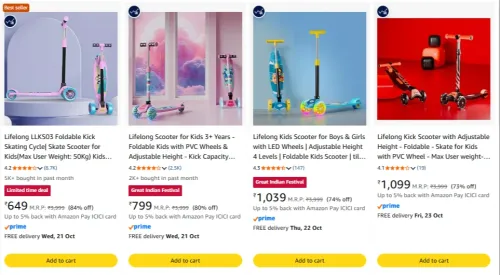 Image of Lifelong Kick Scooter upto 84% Discount