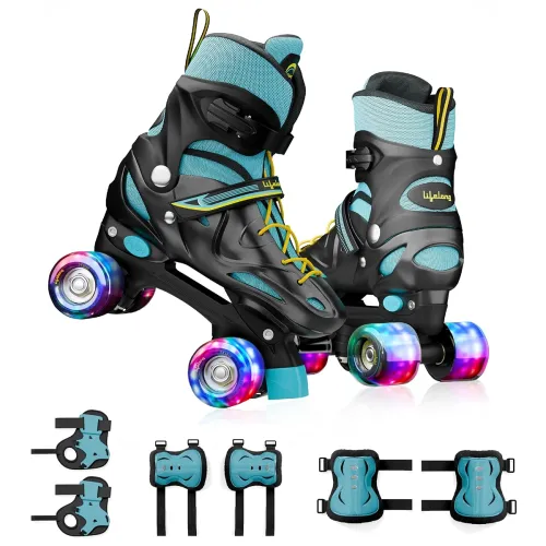 Image of Lifelong Kids Adjustable Skating Shoes with LED Lights Inline Roller Skating with Adjustable Size