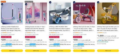 Image of Lifelong Kids Scooter at minimum 80% Discount