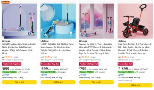 Image of lifelong kids skating cycle at Minimum 80% Discount