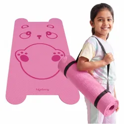 Lifelong Kids Yoga Mat with Carrying Strap | Non-Toxic Yoga Mat for Children Workout & Exercise | Slip-Resistant Floor Mat for Kids Fitness, Play & Meditation | Exercise Mat for Home (Pink)