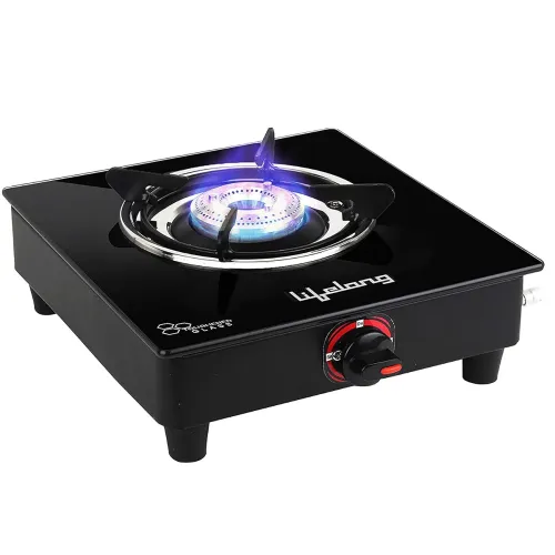 Image of Lifelong LLGS201 Open Single Burner Glass Gas Stove 
