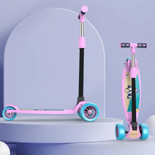 Image of Lifelong LLKS03 Foldable Kick Skating Cycle| Skate Scooter for Kids(Max User Weight: 50Kg) Kids Scooter (Pink, Blue)