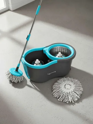 Image of Lifelong LLMOP902 Steel Spin with Trolley Mop Set 