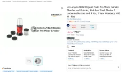 Lifelong LLNB02 Regalia Nutri Pro Mixer Grinder, Blender and Grinder, Stainless Steel Blades, 2 Unbreakable Jars and 3 l