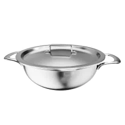 Lifelong LLTPDK003 Triply Deep Kadai with Riveted Handles with Stainless Steel Lid 2.8 litre