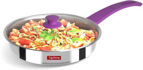 Image of Lifelong LLTPFP24 Fry Pan 24 cm diameter with Lid 1.5 L capacity  (Triply, Induction Bottom)