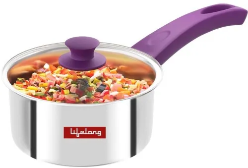 Image of Lifelong LLTPSP14 Triply Sauce Pan, 14cm, 1.1L, Induction Bottom