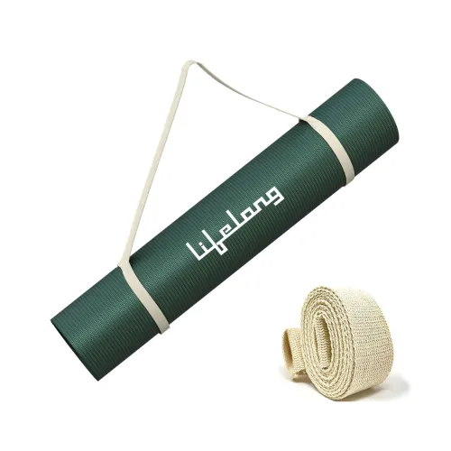 Image of Lifelong LLYM71 EVA Anti-Slip Exercise Mat with Strap Green 4 mm Yoga Mat