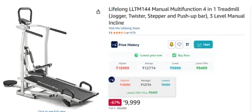 Image of Lifelong LLTM144 Manual Multifunction 4 in 1 Treadmill 