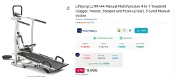 Lifelong LLTM144 Manual Multifunction 4 in 1 Treadmill