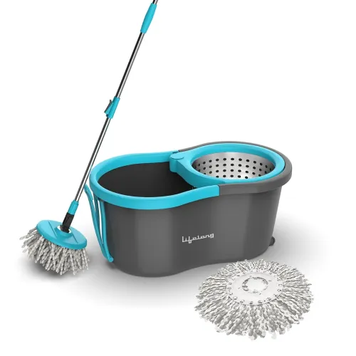 Image of Lifelong Plastic 10L Spin Floor Mop Set With Bucket