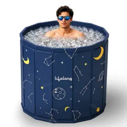 Lifelong Portable & Foldable Bath Tub with Inflatable Pillow for Adults 