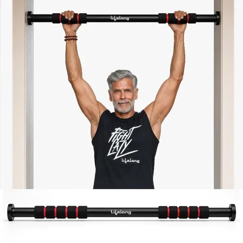 Image of Lifelong Pull Up Bar for Home | Adjustable 62–100 cm Doorway Pull Up Bar For Home Gym Equipment |No Drill Installation |