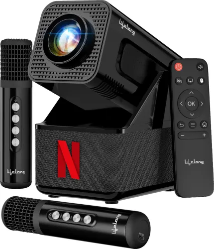 Image of Lifelong ROAR Projector with 2 Mics 20W Speakers 1080P & 4K Support