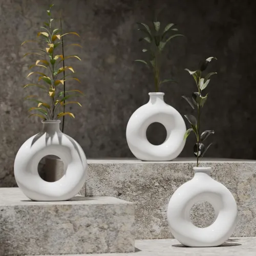 Image of Lifelong Set of 3 Home Decor Planters for Living Room & Balcony | .
