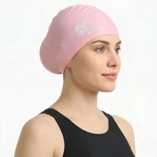 Image of Lifelong Swimming Cap for Women - Swim Hair Caps for Long Hair- Waterproof Head Cover Cap - Silicone Hair Cover Cap for 