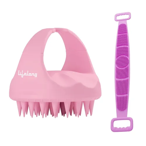 Image of Lifelong Silicone Scalp Massager & Body Scrubber | Baby Pink