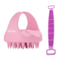 Lifelong Silicone Scalp Massager & Body Scrubber | Baby Pink
