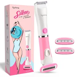 Lifelong Silken 2-in-1 Women’s Bikini & Body Trimmer with Razor, Waterproof IPX5
