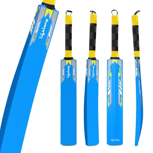 Image of Lifelong Kids Wooden Cricket Bat | Lightweight & Easy to Swing | Durable Poplar Wood | Non-Toxic Colors | Soft Rubber Gr