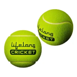 Lifelong Soft Cricket Tennis Ball | Green Tennis Ball for Cricket Tournament | Durable Lawn Play Soft Balls (Set of 2)