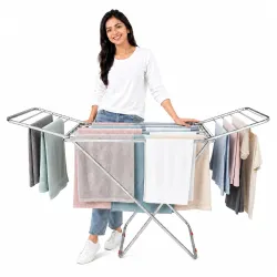 Lifelong Stainless Steel Butterfly Cloth Dryer Stand | Foldable, Portable & Rust-Resistant Clothes Drying Rack | Indoor & Outdoor Laundry Stand with Multiple Rods for Quick Drying |Space-Sav...