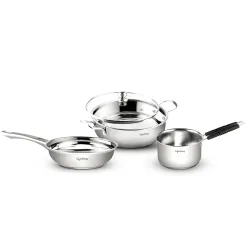 Lifelong Stainless Steel Cooking Set – 3 Pieces