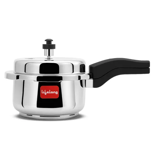 Image of Lifelong Stainless Steel Pressure Cooker 2Liters | Induction & Gas Stove Compatible with Outer Lid , ISI Certified & Loc