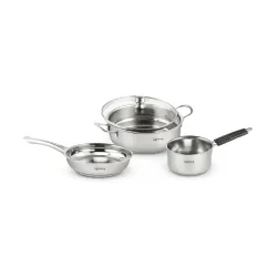 Lifelong Stainless Steel Cookware Set 22 cm Kadai Fry Pan