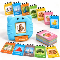 Lifelong Talking Flash Cards for Kids | 122 Dual Side Audio Cards with Type C Rechargeable Talking Device | Vocabulary, Memory Interactive Learning Cards | Educational Preschool Toy for Kids 2-5 Yrs