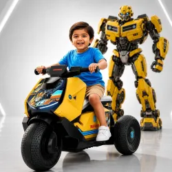Lifelong Transformers Kids Electric Bike | Rechargeable 6V Battery Kids EV Ride On Built-in Music & LED Lights|Foot Acce