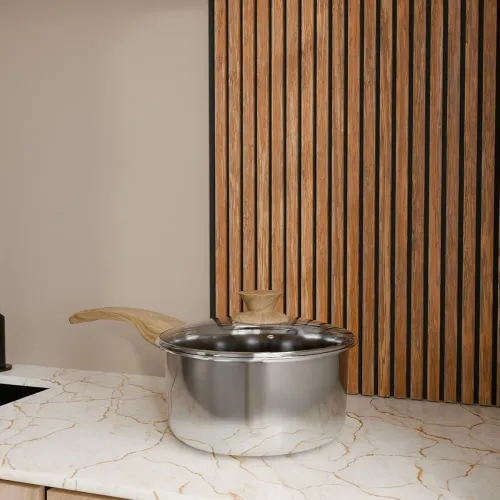 Image of Lifelong TriPly 14cm Sauce Pan 1.1L with Glass Lid (Stainless Steel)