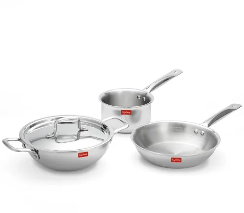 Image of Lifelong Triply Kadai, Frypan & Saucepan 