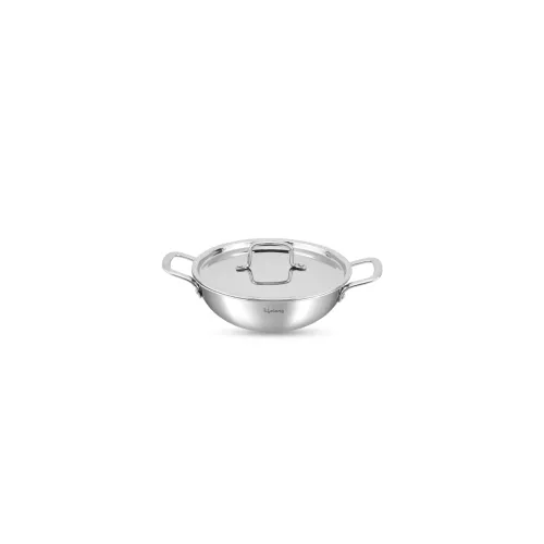 Image of Lifelong Triply Stainless Steel Kadhai with Steel Lid