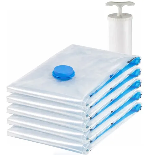 Image of Lifelong Pack of 5 Vacuum Bags for Travel | Vacuum Storage Bags with Pump, Packing & Large Storage Bags for Clothes & Ot