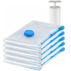 Lifelong Pack of 5 Vacuum Bags for Travel | Vacuum Storage Bags with Pump, Packing & Large Storage Bags for Clothes & Ot