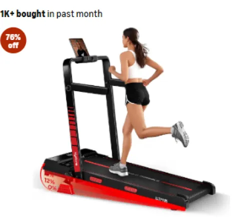 Image of Lifelong Walking Pad Treadmill 4 HP Motor LED Display & Remote Control