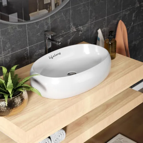 Image of Lifelong Wash Basin for Bathroom (61x38x13 cm , White)