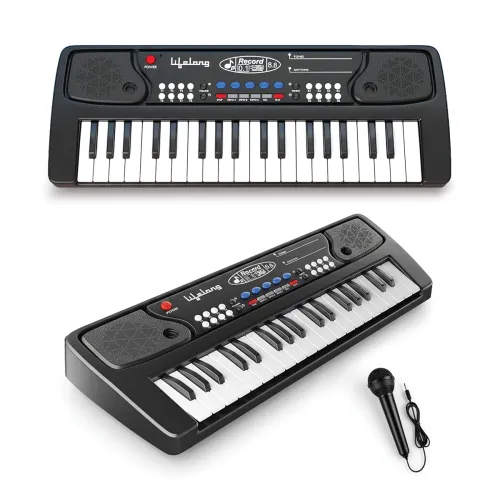 Image of Lifelong 37-Key Rechargeable Kids Piano Keyboard with Mic | Portable Musical Toy for Ages 2-8 | Type-C Charging & Long B