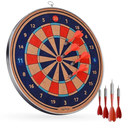 Image of Lifelong Wooden Dart Board With Darts