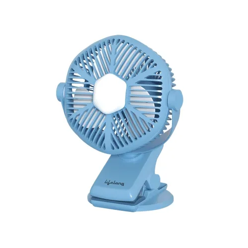 Image of Lifelong 125mm Rechargable Fan with Clip & LED Light