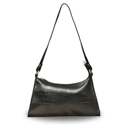 LIKE STYLE Textured PU Leather Handbag with Zip Closure