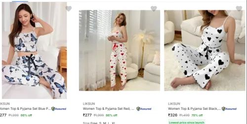 Image of Liksun Womens Night Suits Upto 86% Discount