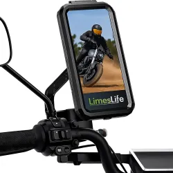 LimesLife Waterproof Phone Mount for Motorcycle Bike & Scooter | 360° Rotation | Touchscreen Friendly | Anti Vibration D