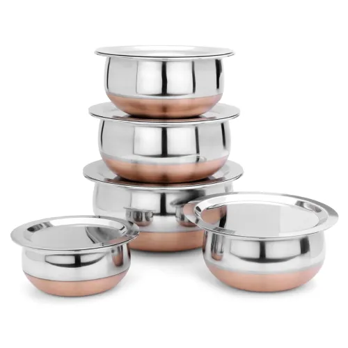 Image of LiMETRO 5Piece Copper-Bottom StainlessSteel Handi Set 